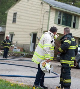 Fire Chief Viverios and captain matthew cunningham at scene with HFD