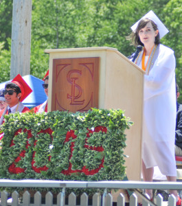 Sarah Coady of Halifax  Class Valedictorian speaks to her classmates as they graduate from Silver Lake .